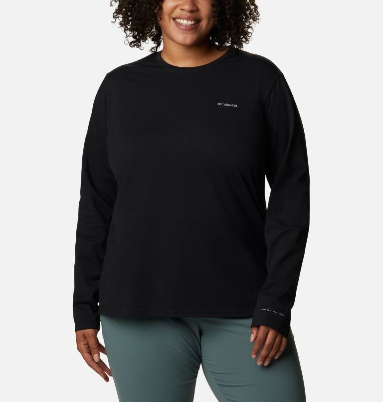 Columbia Sun Trek Long Sleeve Gensere Dame Svarte | Plus Size 53804C